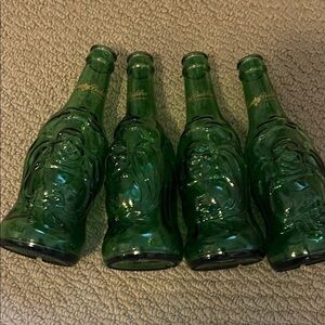 Set of Four Green Buddha Bottles